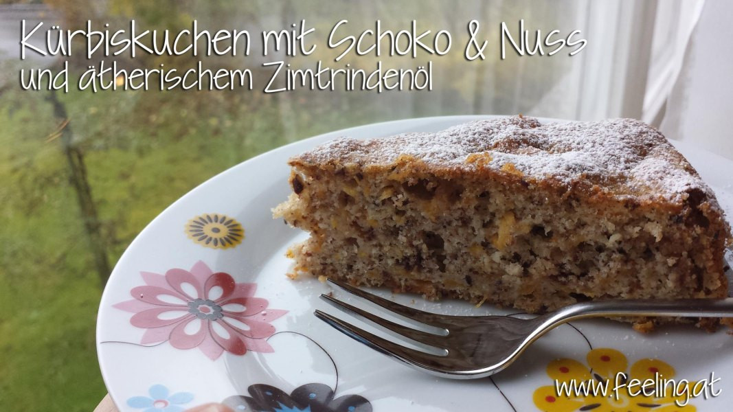 Kürbiskuchen mit Schoko & Nuss