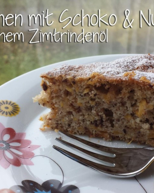 Kürbiskuchen mit Schoko & Nuss