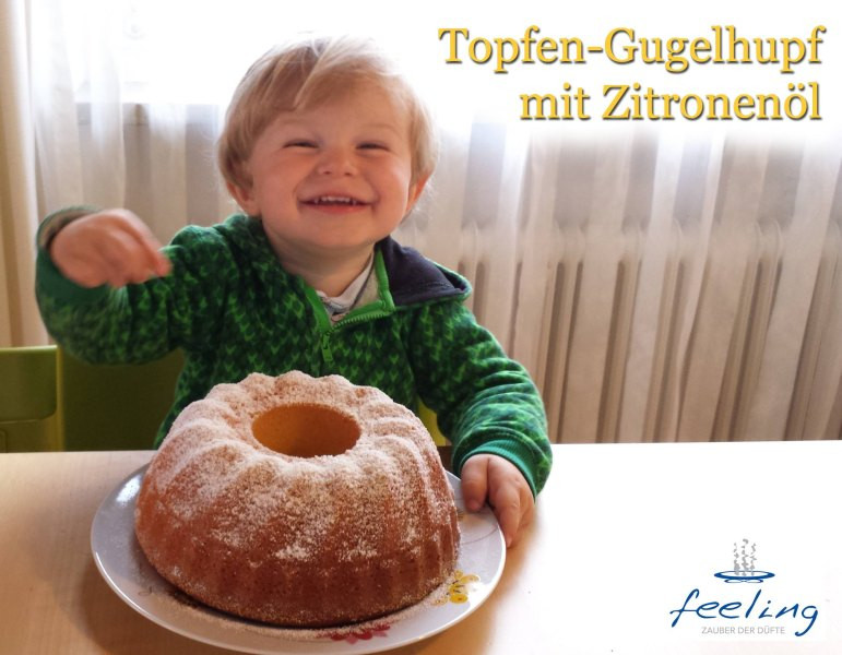 Topfengugelhupf mit ätherischem Zitronenöl